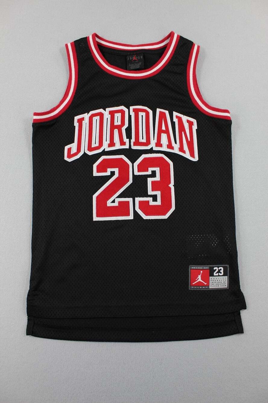 Jordan Jersey Youth Small Black 23 Basketball Tank Mesh Sleeveless Jumpman